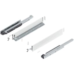 22" Legrabox Drawer System M Height, 3-9/16", 125lb Capacity Full-Extension with BLUMOTION, Silk White