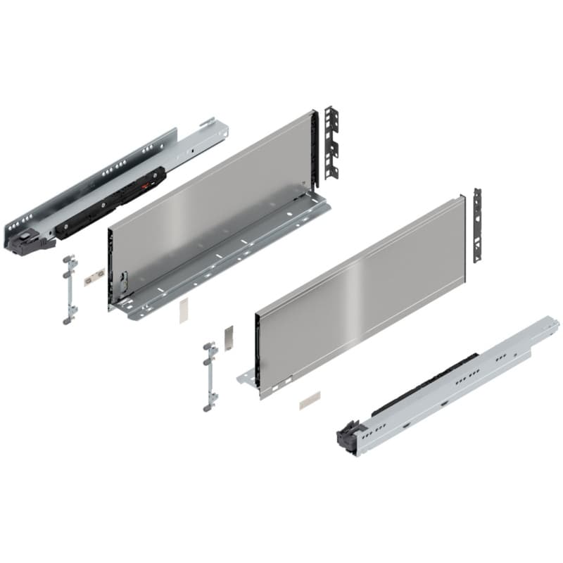 20" Legrabox Drawer System C Height, 7", 170lb Capacity Full-Extension with BLUMOTION, Stainless Steel