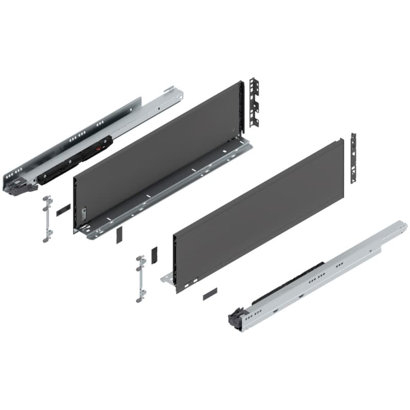 24" Legrabox Drawer System C Height, 7", 170lb Capacity Full-Extension with BLUMOTION, Orion Gray