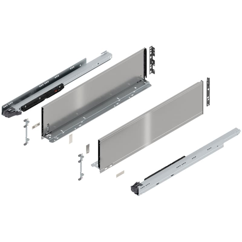 26" Legrabox Drawer System C Height, 7", 170lb Capacity Full-Extension with BLUMOTION, Stainless Steel