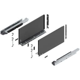 18" Legrabox Drawer System F Height, 9-1/2", 170lb Capacity Full-Extension with BLUMOTION, Orion Gray