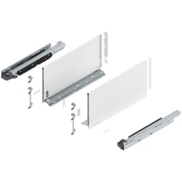 18" Legrabox Drawer System F Height, 9-1/2", 170lb Capacity Full-Extension with BLUMOTION, Silk White