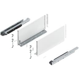 20" Legrabox Drawer System F Height, 9-1/2", 170lb Capacity Full-Extension with BLUMOTION, Silk White