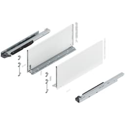 22" Legrabox Drawer System F Height, 9-1/2", 170lb Capacity Full-Extension with BLUMOTION, Silk White