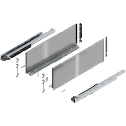 26" Legrabox Drawer System F Height, 9-1/2", 170lb Capacity Full-Extension with BLUMOTION, Stainless Steel