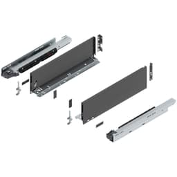 18" Legrabox Drawer System K Height, 5-1/16", 170lb Capacity Full-Extension with BLUMOTION, Orion Gray