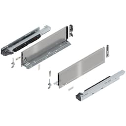 18" Legrabox Drawer System K Height, 5-1/16", 170lb Capacity Full-Extension with BLUMOTION, Stainless Steel