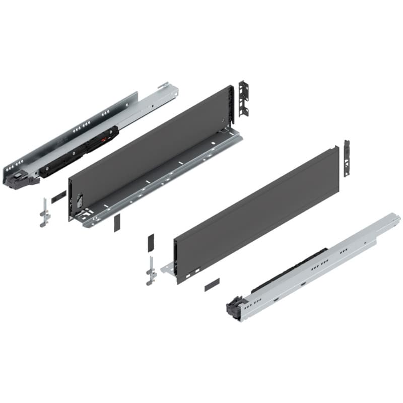 22" Legrabox Drawer System K Height, 5-1/16", 170lb Capacity Full-Extension with BLUMOTION, Orion Gray