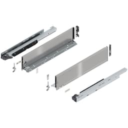 22" Legrabox Drawer System K Height, 5-1/16", 170lb Capacity Full-Extension with BLUMOTION, Stainless Steel