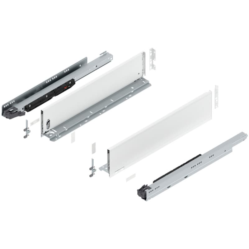 22" Legrabox Drawer System K Height, 5-1/16", 170lb Capacity Full-Extension with BLUMOTION, Silk White