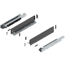 18" Legrabox Drawer System M Height, 3-9/16", 170lb Capacity Full-Extension with BLUMOTION, Orion Gray