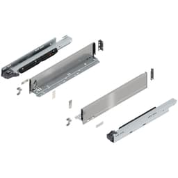 18" Legrabox Drawer System M Height, 3-9/16", 170lb Capacity Full-Extension with BLUMOTION, Stainless Steel