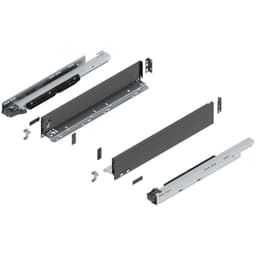 20" Legrabox Drawer System M Height, 3-9/16", 170lb Capacity Full-Extension with BLUMOTION, Orion Gray