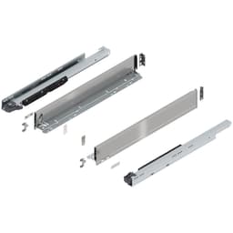 24" Legrabox Drawer System M Height, 3-9/16", 170lb Capacity Full-Extension with BLUMOTION, Stainless Steel