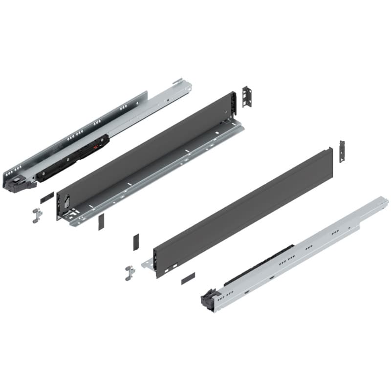 26" Legrabox Drawer System M Height, 3-9/16", 170lb Capacity Full-Extension with BLUMOTION, Orion Gray