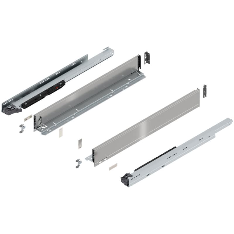 26" Legrabox Drawer System M Height, 3-9/16", 170lb Capacity Full-Extension with BLUMOTION, Stainless Steel