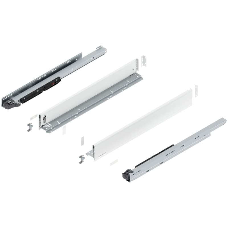 26" Legrabox Drawer System M Height, 3-9/16", 170lb Capacity Full-Extension with BLUMOTION, Silk White