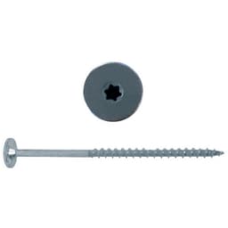 #8 x 4" Powerhead Head Assembly Screw, Torx Drive Coarse Thread with Nibs and Sharp Point, Zinc, Box of Hundred by FastCap
