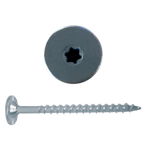 #8 x 2-1/2" Powerhead Head Assembly Screw, Torx Drive Coarse Thread with Nibs and Sharp Point, Zinc, Box of 1.5 Hundred by FastCap