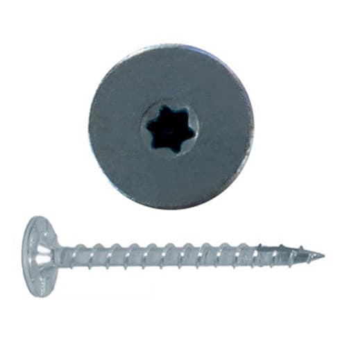 #8 x 2" Powerhead Head Assembly Screw, Torx Drive Coarse Thread with Nibs and Sharp Point, Zinc, Box of 2 Hundred by FastCap