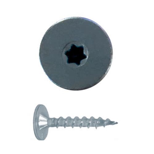 1-1/8" x 8 Power Head Torx Drive Wood Screw, #10 Thread and Self-Tapping Point, Zinc, Pack of 2 Hundred