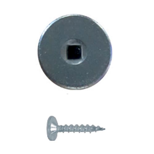 1" x 8 Power Head Square Drive Metal Screw, #10 Thread and Self-Tapping Point, Zinc, Pack of 2 Thousand