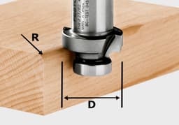 1-1/16" x 15/32" Radius Roundover Bit, 2-Flute