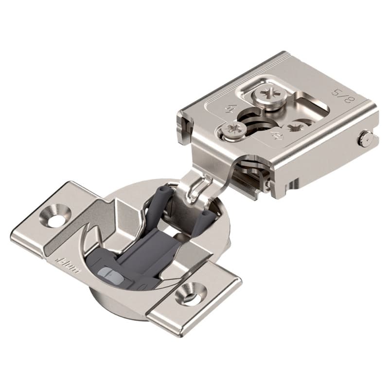 Compact Clip 30C2 105° Opening Wrap-Around Face Frame Hinge, 45mm Boring Pattern, Self-Closing, 1/2" Overlay, Screw-On