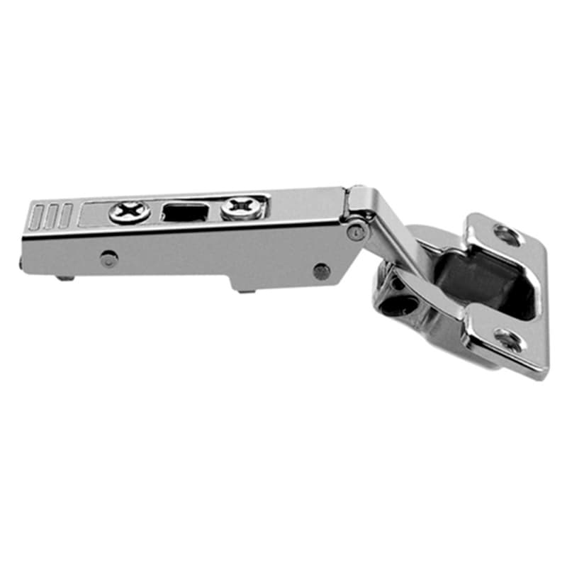 Clip Top 120° Opening Hinge, 45mm Bore Pattern, Self-Closing, Full Overlay, Nickel-Plated, Inserta