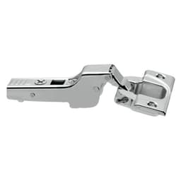 Clip Top 110° Opening Hinge, 45mm Bore Pattern, Self-Closing, Half Overlay, Nickel-Plated, Inserta