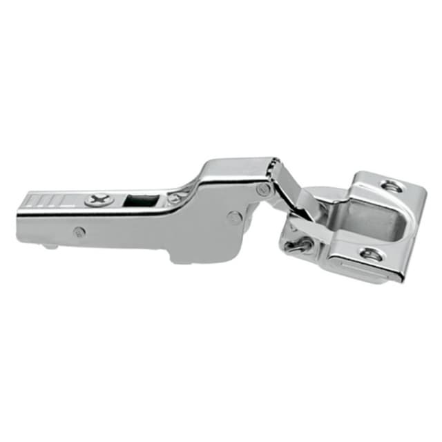 Clip Top 110° Opening Hinge, 45mm Bore Pattern, Self-Closing, Half Overlay, Nickel-Plated, Inserta