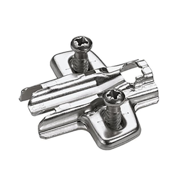 Euro Screw Mounting Plate, Nickel-Plated, Screw-On, 0mm