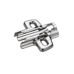 Cross Mounting Plate with Height Adjustment, Nickel-Plated, Screw-On, 3mm