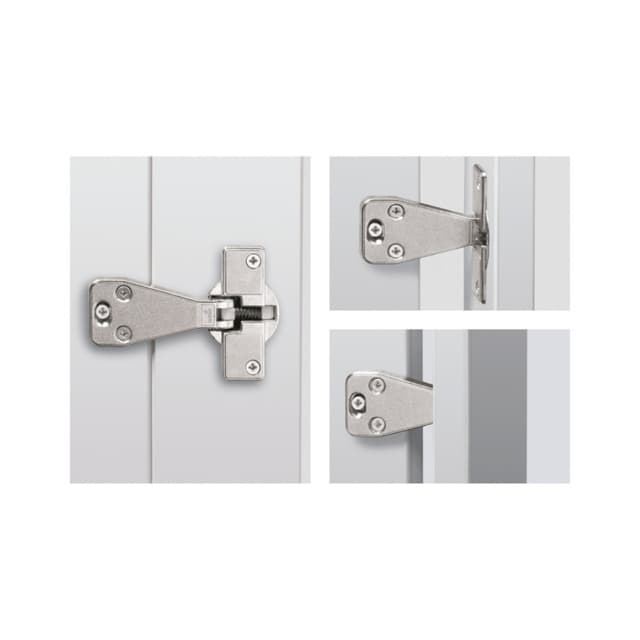 90° Opening Fascia Hinge With Spring, 45mm Bore Pattern, Nickel-Plated