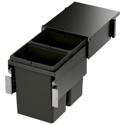 Double 31 QT Top-Mount Waste Container Pullout with Soft-Closing for 1-1/2" Face Frame, Gray, 16-35/64" Width