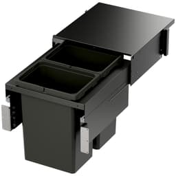 Double 31 QT Top-Mount Waste Container Pullout with Soft-Closing for 1-1/2" Face Frame, Gray, 19-31/64" Width