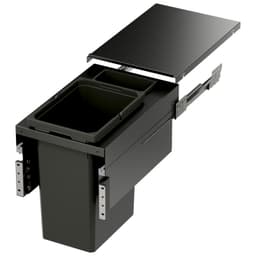 Single 31 QT Top-Mount Waste Container Pullout with Soft-Closing for Frameless, Gray