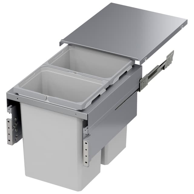 Vauth-Sagel ENVI Space XX Double Platinum Bin Top Mount Waste Container, for Frameless, 31 quart, for Framelesss