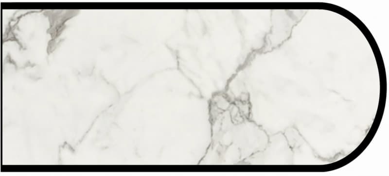 IdealEdge Edgebanding, Color 3460-46 Calcutta Marble, 0.027" Thick 144", Etchings Finish, Bullnose