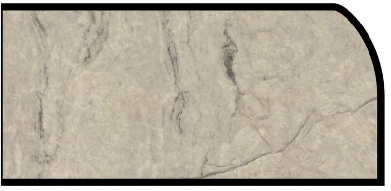 IdealEdge Edgebanding Color 9497-34 Silver Quartzite, 0.027" Thick 144", Scovato Finish, Waterfall
