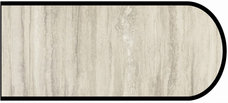 IdealEdge Edgebanding, Color 3458-34 Travertine Silver, 0.027" Thick 144", Scovato Finish, Bullnose