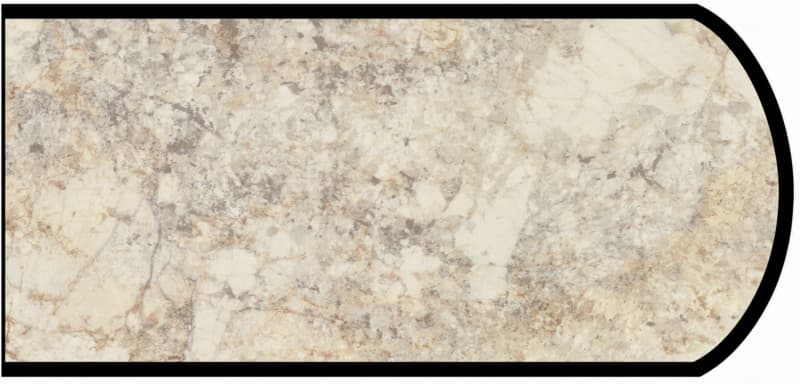 IdealEdge Edgebanding, Color 3422-RD Crema Mascarello, 0.027" Thick 144", Radiance Finish, Double Radius