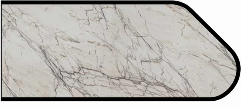 IdealEdge Edgebanding Color 9536-ML Quartzite Bianco, 0.027" Thick 144", Monolith Finish, Ogee
