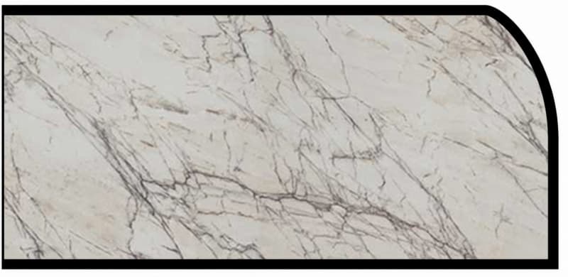 IdealEdge Edgebanding Color 9536-ML Quartzite Bianco, 0.027" Thick 144", Monolith Finish, Waterfall