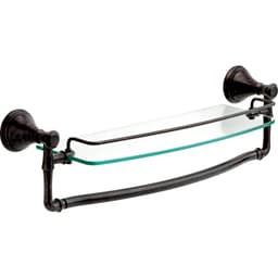 Cassidy 18" Glass Shelf With Removable Bar, Venetian Bronze