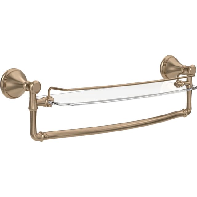 Cassidy 18" Glass Shelf With Removable Bar, Champagne Bronze