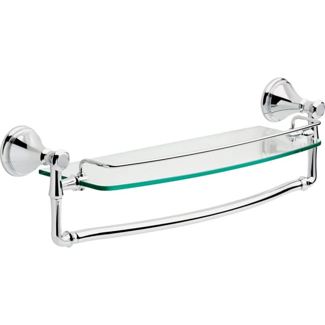 Cassidy 18" Glass Shelf With Removable Bar, Chrome