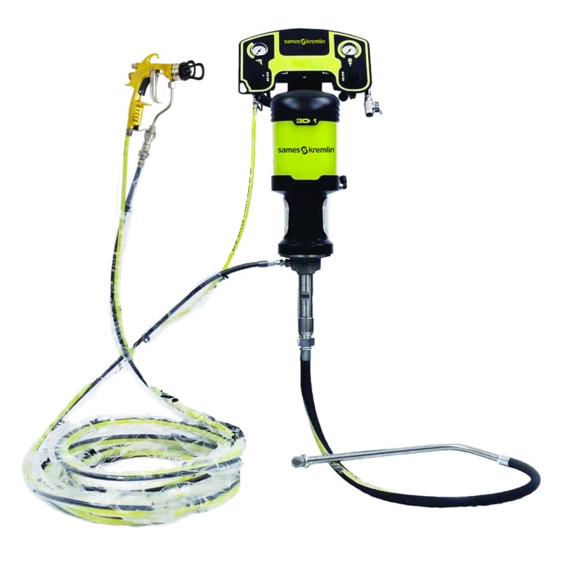 15C25 Wall-Mount Airmix Paint Pump System with Xcite Gun & 25ft Air & Fluid Hoses