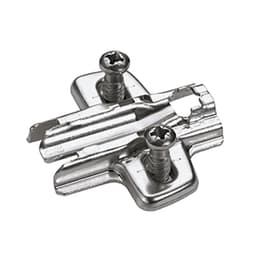 Euro Screw Mounting Plate, Nickel-Plated, Screw-On, 0mm