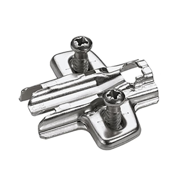 Cross Mounting Plate with Euro Screw, Nickel-Plated, 3mm